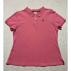 Disney Shopping Womens Pink Mickey Mouse Embroidered Polo Shirt Large 58060